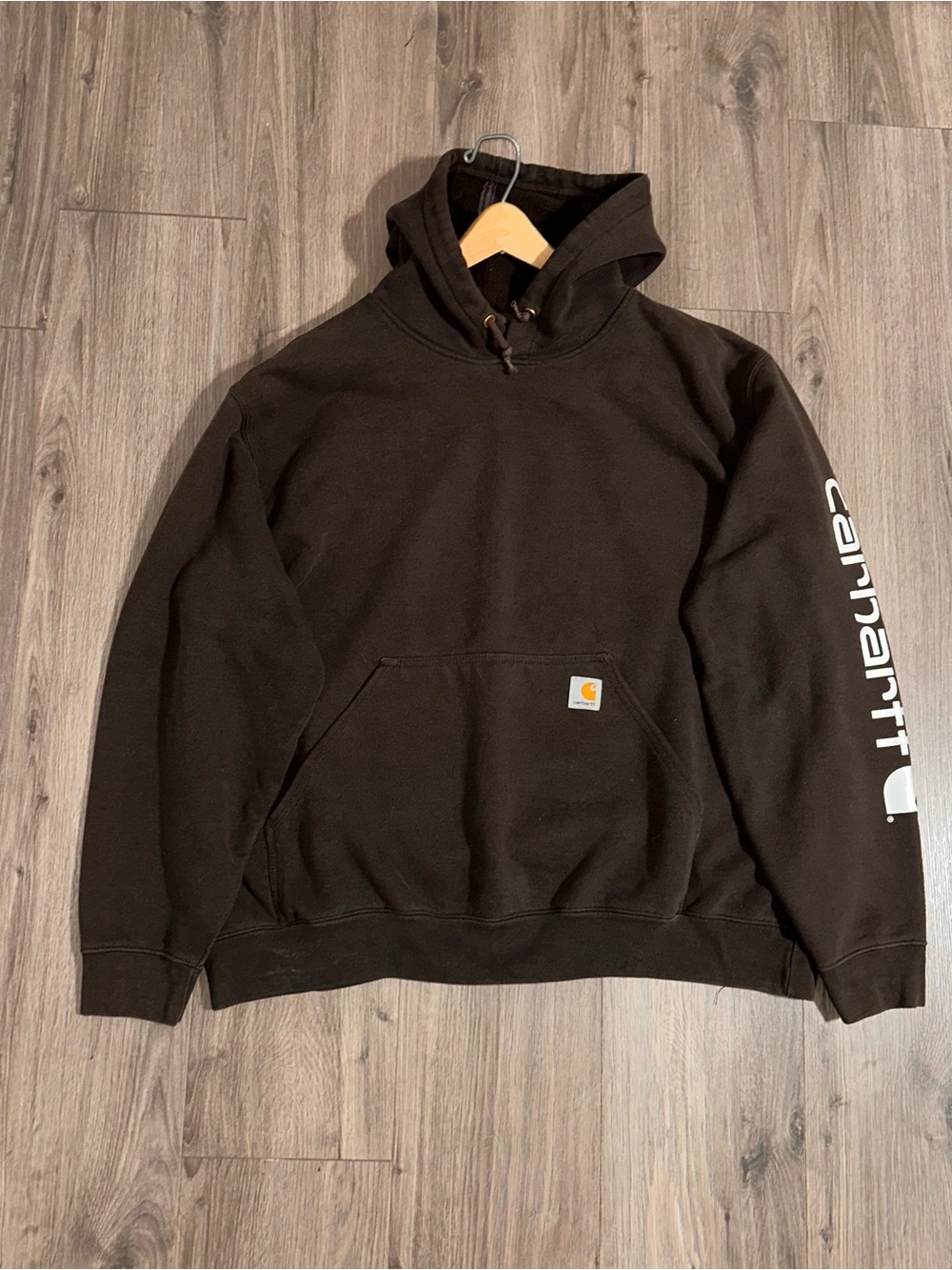 Carhartt Brown Hoodie Men’s Pullover Sweatshirt Pockets X-Large